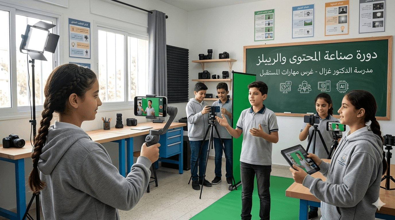 من استهلاك المحتوى إلى صناعته: طلاب مدرسة الدكتور غزال يقتحمون عالم الإنتاج الرقمي
