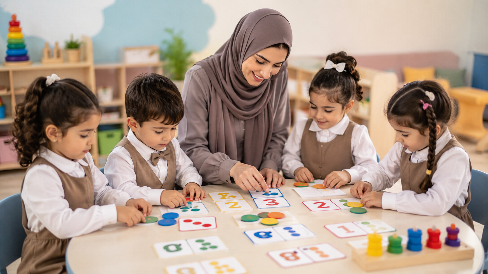 التعلّم باللعب في روضة مدرسة الدكتور غزال: نشاط تفاعلي لتنمية مهارات العدّ والتركيز لدى الأطفال
