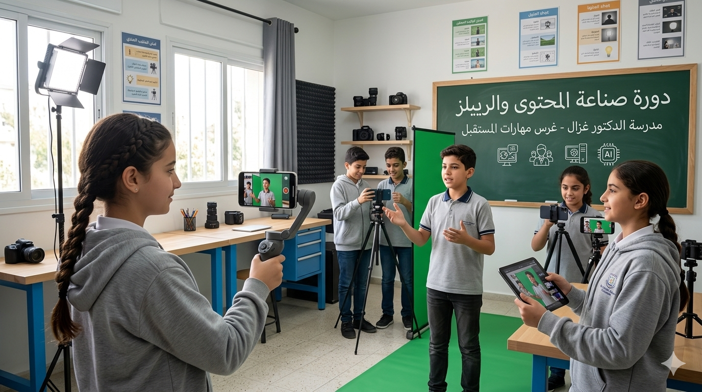 من استهلاك المحتوى إلى صناعته: طلاب مدرسة الدكتور غزال يقتحمون عالم الإنتاج الرقمي