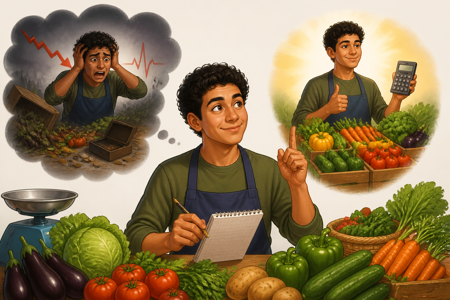 كابوس في سوق الخضار: كيف أنقذتني "الرياضيات" من الإفلاس و(الجلطة)!